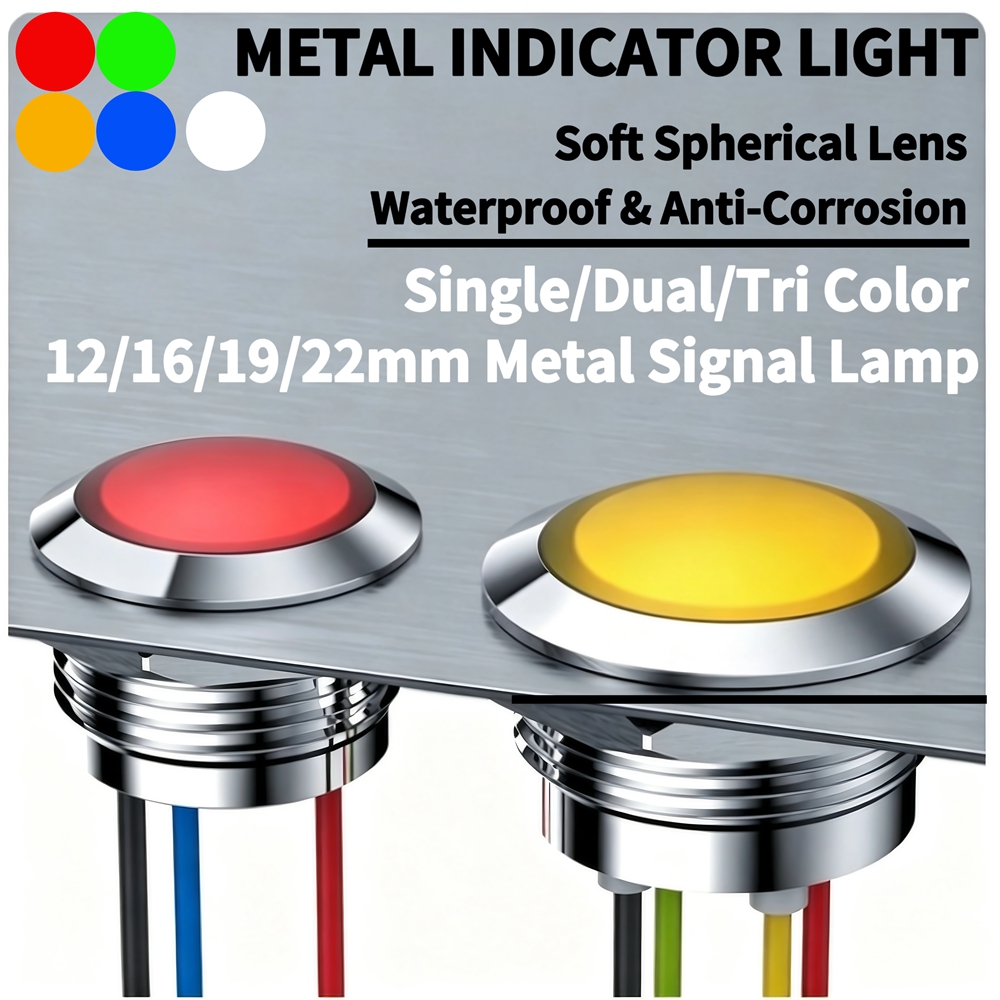 Signal Panel Orange - Luz Indicadora LED Metálica de 12mm,