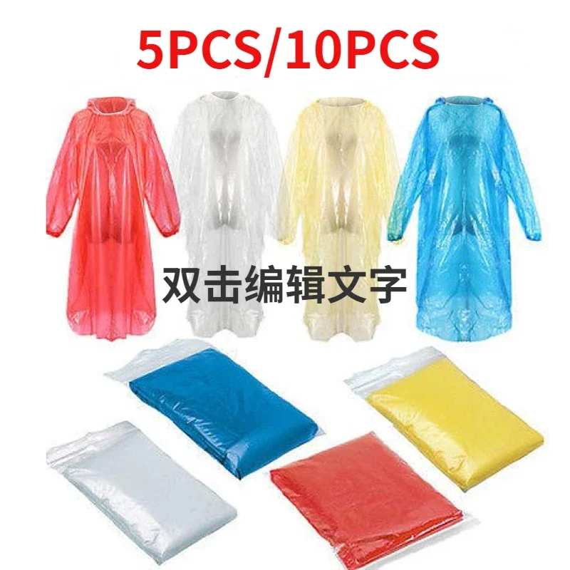 Emergency Poncho Rain - 5/10pc capa de chuva descartável adulto