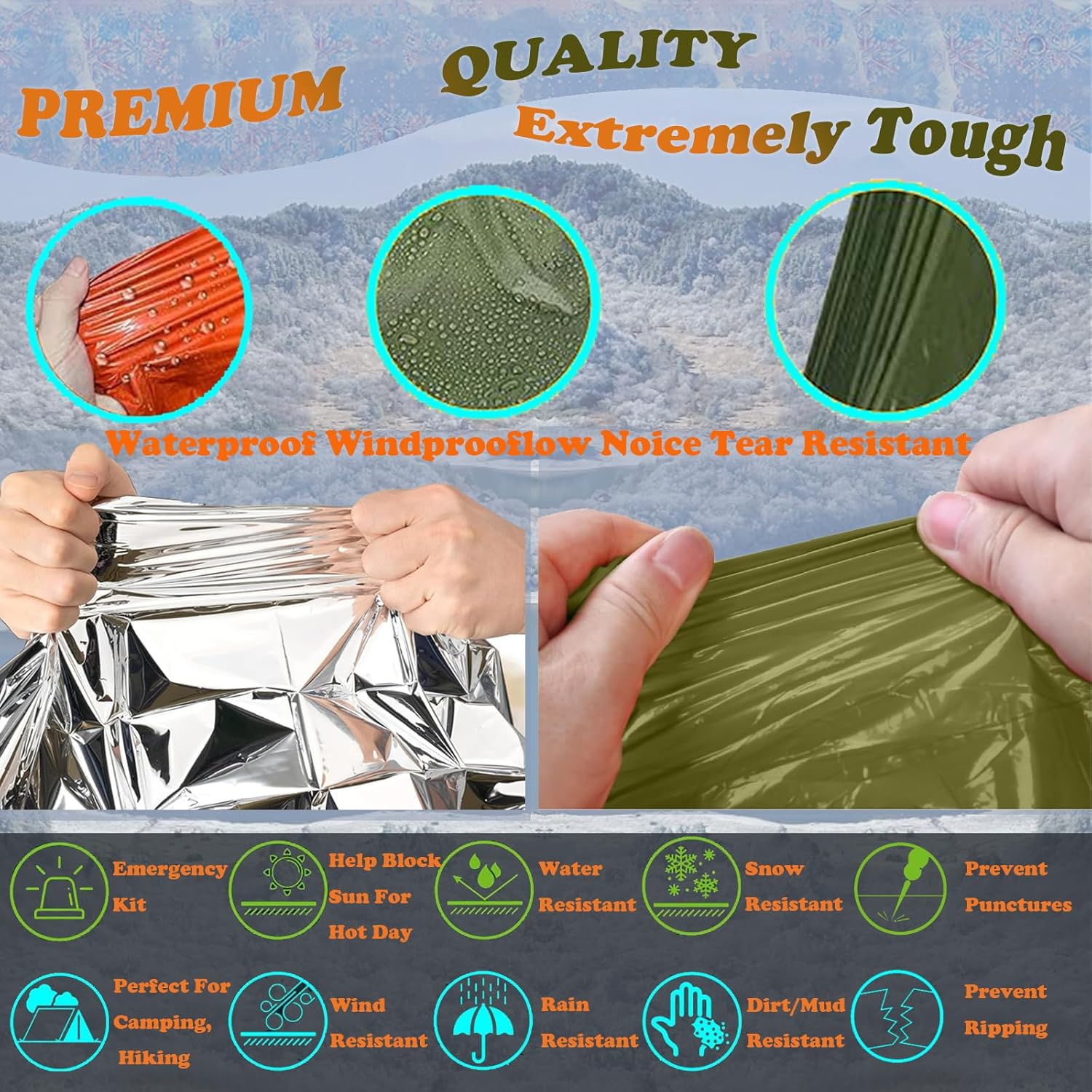 Capa de chuva para acampamento - Survival Blanket Reflective avaliação e preço