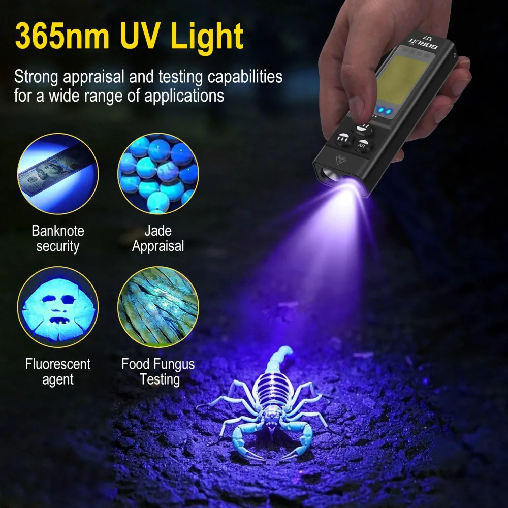 Boruit u7 uv led edc lanterna  - Fishing Kit Compact avaliação e preço
