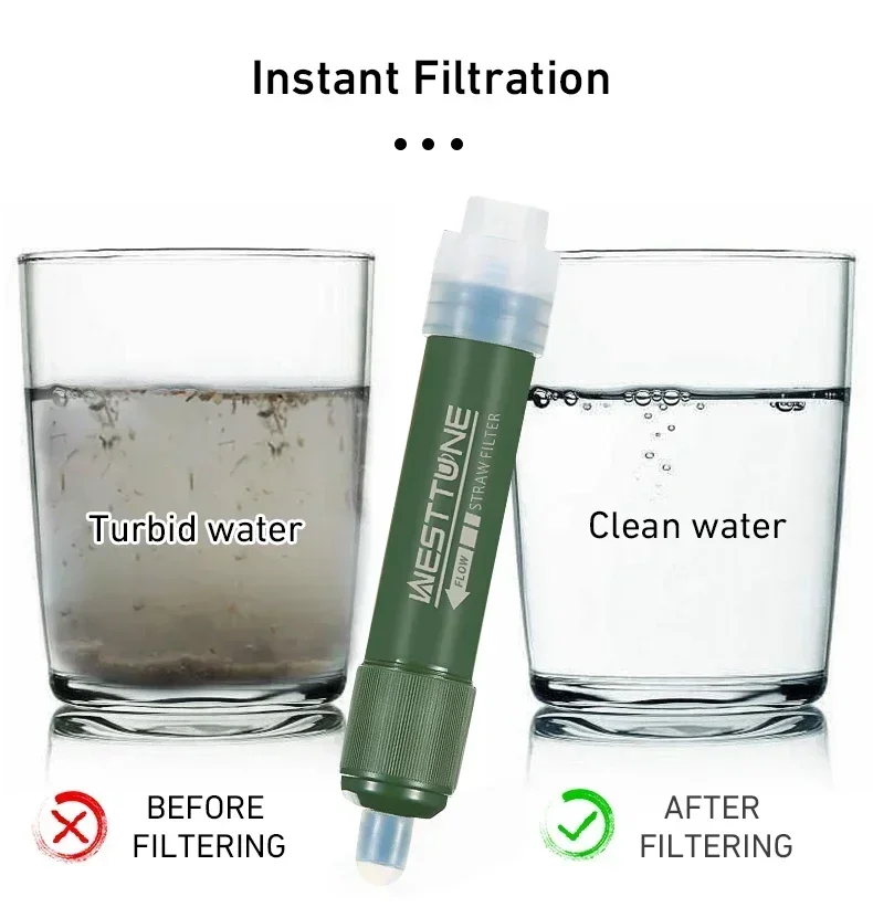 Westtune mini acampamento ao a - Water Purification Straw avaliação e preço