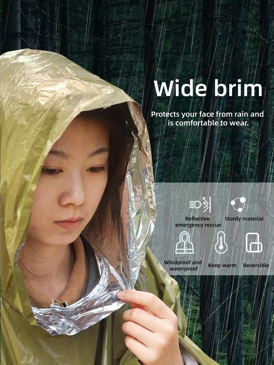 Capa de chuva de emergência po - Survival Blanket Reflective avaliação e preço