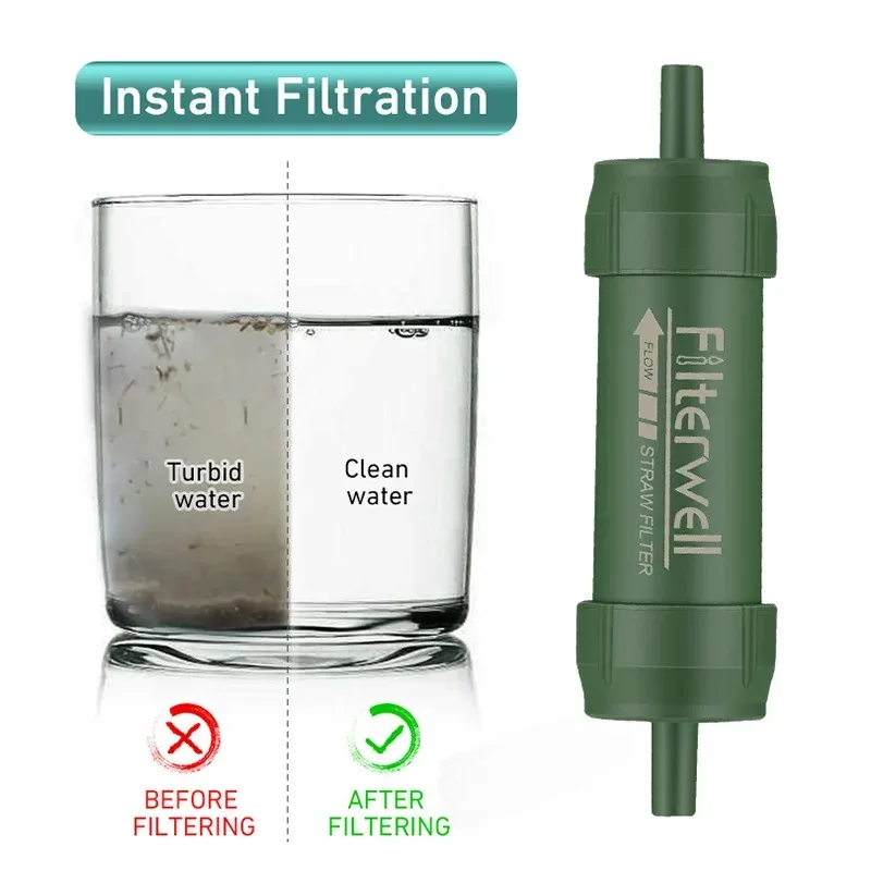 1pc ao ar livre mini filtro de - Water Purification Straw avaliação e preço
